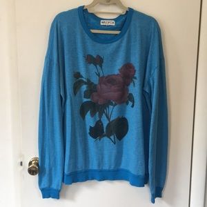 Free People Wildfox Floral Graphic Sweatshirt Tunic Top Size X-Small